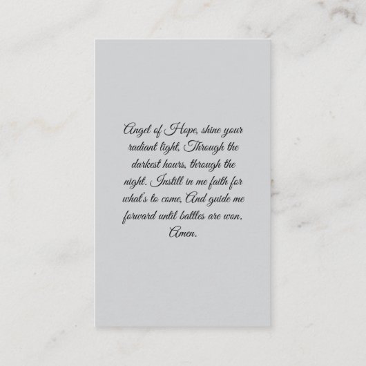 Carte de prière Angel of Hope (Dos)