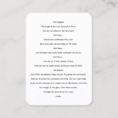 Carte de prière Annonciation et Angelus (Dos)