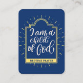 Carte de prière au coucher de l'enfant (Devant)