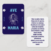 Carte de prière Ave Maria - Espagnol Hail Mary (Devant / Derrière)