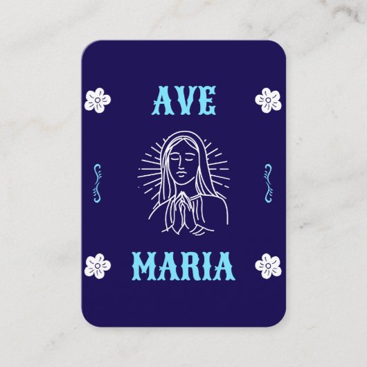 Carte de prière Ave Maria - Espagnol Hail Mary (Devant)