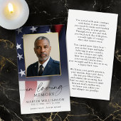 Carte de prière avec drapeau américain et message 