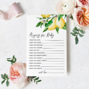 Carte de prière Baby shower citron vert