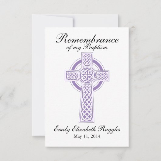 Carte de prière baptême (Devant)