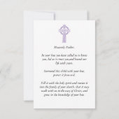 Carte de prière baptême (Dos)