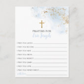 Carte de prière Baptême d'or bleu Prière pour cart (Devant)