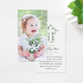 Carte de prière Baptême photo complète (Bureau)