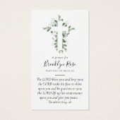 Carte de prière Baptême photo complète (Dos)