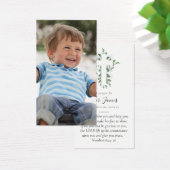 Carte de prière Baptême photo complète (Bureau)