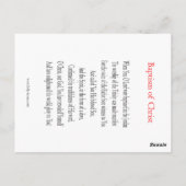 Carte de prière baptisée Christ (Dos)