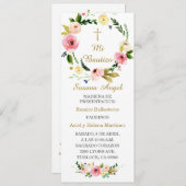 Carte de prière baptisée personnalisée en espagnol (Devant / Derrière)