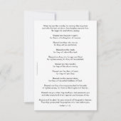 Carte de prière Beatitudes, Sermon sur le Mont (Dos)