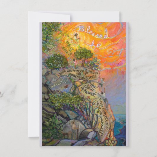 Carte de prière Beatitudes, Sermon sur le Mont (Devant)