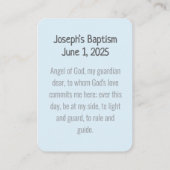 Carte de prière Blessé Baptême (Dos)