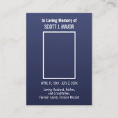 Carte de prière bleue de photo de mémorial de funé (Devant)