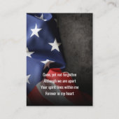 Carte de prière bleue de photo de mémorial de funé (Dos)