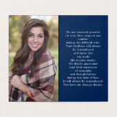 Carte de prière bleue simple pour les funérailles (Inside Unfolded)