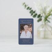 Carte de prière bleue simple pour les funérailles (Debout devant)