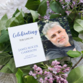 Carte de prière Blue Celebration of Life avec phot