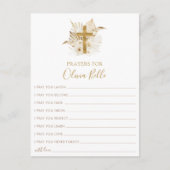 Carte de prière Boho Baptism Prières pour carte bé (Devant)
