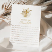 Carte de prière Boho Baptism Prières pour carte bé