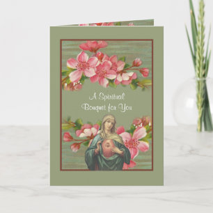 Carte de prière bouquet spirituel catholique Vierg