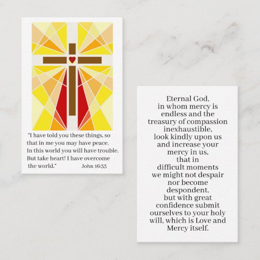 Carte de prière cardiaque (Devant / Derrière)