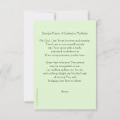 Carte de prière Catherine McAuley, Soeurs de la mi (Dos)