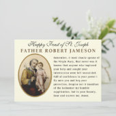 Carte de prière catholique de la fête de Saint Jos (Debout devant)