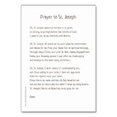 Carte de prière catholique Saint-Joseph (Dos)