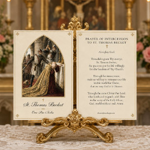 Carte de prière catholique Saint Thomas Becket