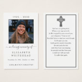 Carte de prière céleste de photos minimes blanc (Devant & derrière)