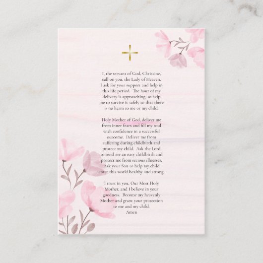 Carte de prière chrétienne orthodoxe de grossesse (Devant)