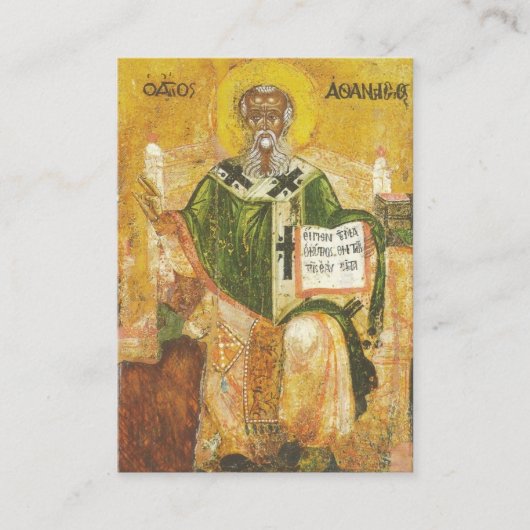 Carte de prière chrétienne orthodoxe St. Athanasiu (Devant)