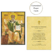 Carte de prière chrétienne orthodoxe St. Athanasiu