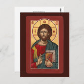 Carte de prière Christ Pantocrator (Devant / Derrière)