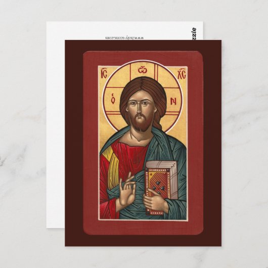 Carte de prière Christ Pantocrator (Devant / Derrière)