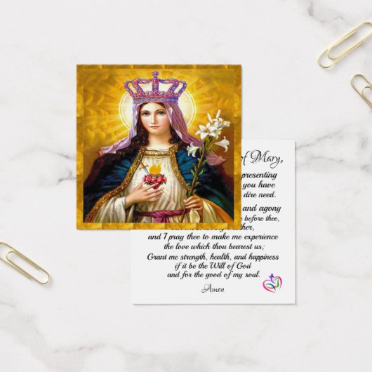 Carte de prière Coeur Immaculé de Marie (Bureau)