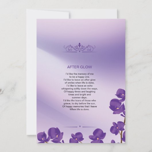 Carte de prière commémorative (Dos)