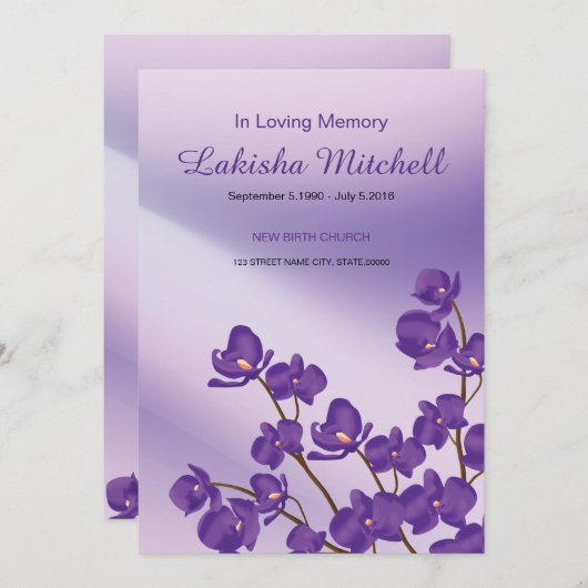 Carte de prière commémorative (Devant / Derrière)