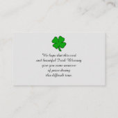 Carte de prière commémorative (Dos)