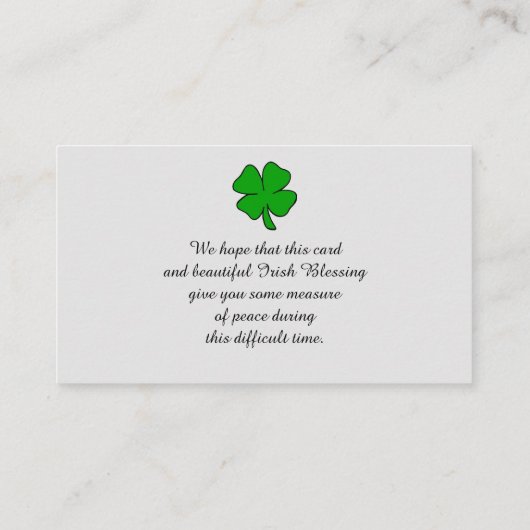 Carte de prière commémorative (Dos)