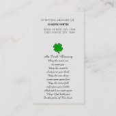 Carte de prière commémorative (Dos)