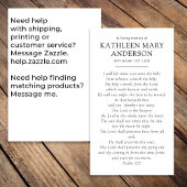 Carte de prière commémorative au coucher du soleil