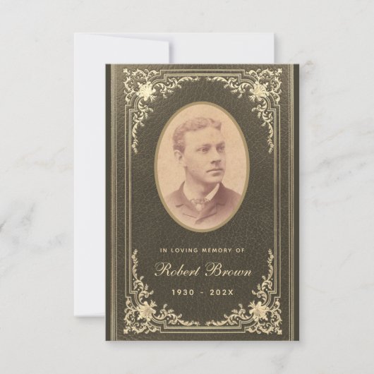 Carte de prière commémorative Big Black Gold Photo (Devant)