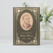 Carte de prière commémorative Big Black Gold Photo (Debout devant)
