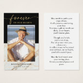 Carte de prière commémorative Black Forever In our (Devant & derrière)