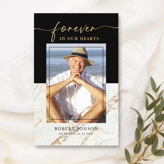 Carte de prière commémorative Black Forever In our