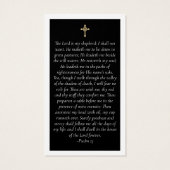 Carte de prière commémorative Black Gold Cross (Dos)