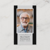 Carte de prière commémorative Black Grey moderne (Devant)